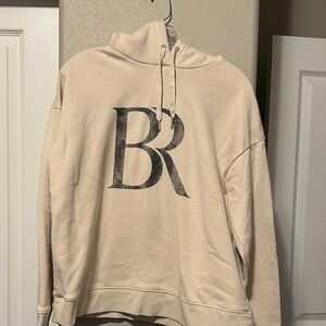 Banana Republic Cream Hoodie with Bold Gray Logo